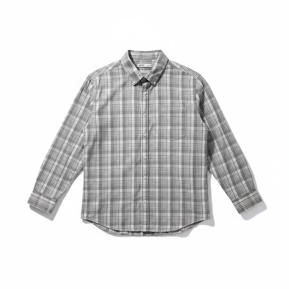Classic Gray Checkered Men's Shirt - Picture 1 of 2